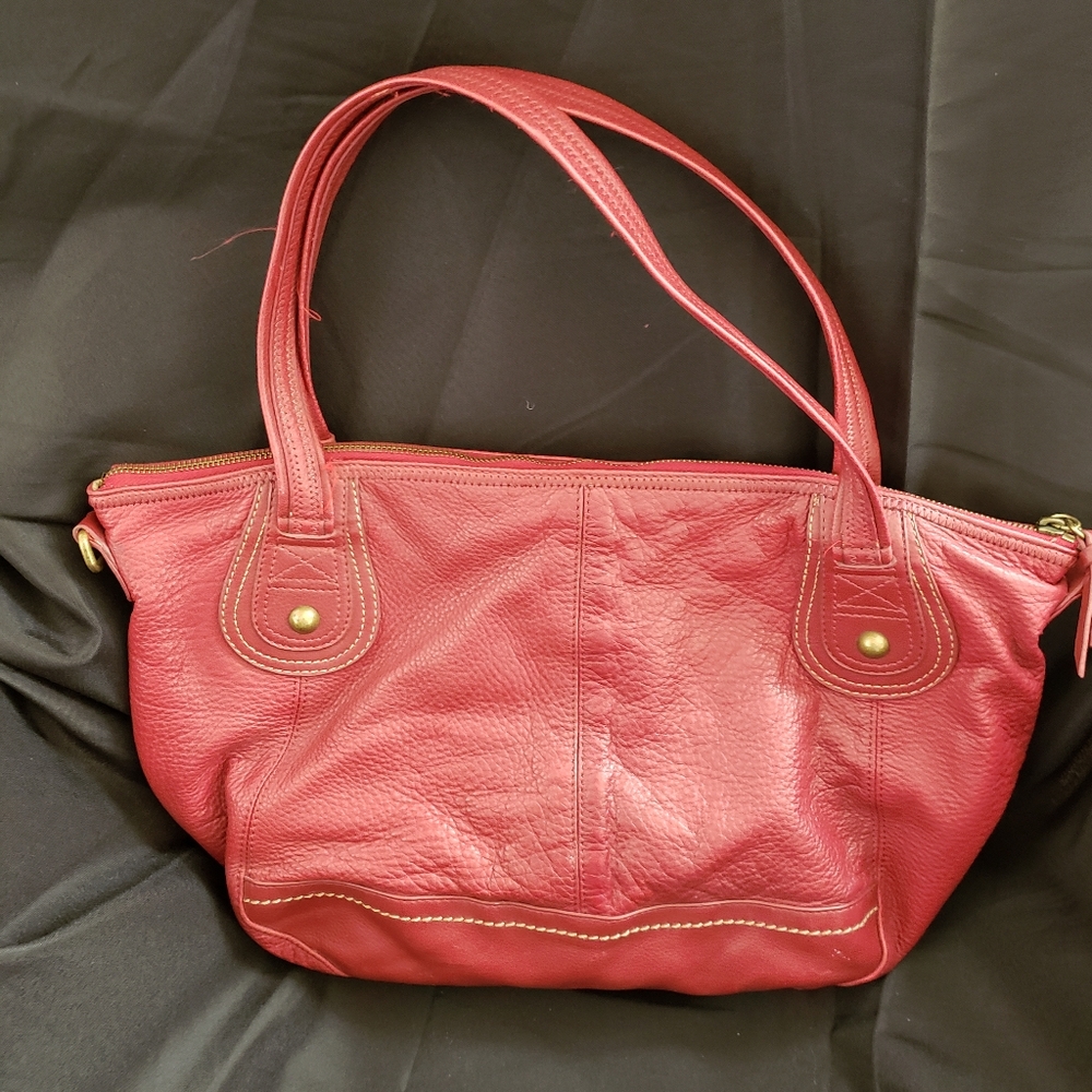 The Sac Soft Burgundy Color Pebble Leather Tote, Satchel Bag
